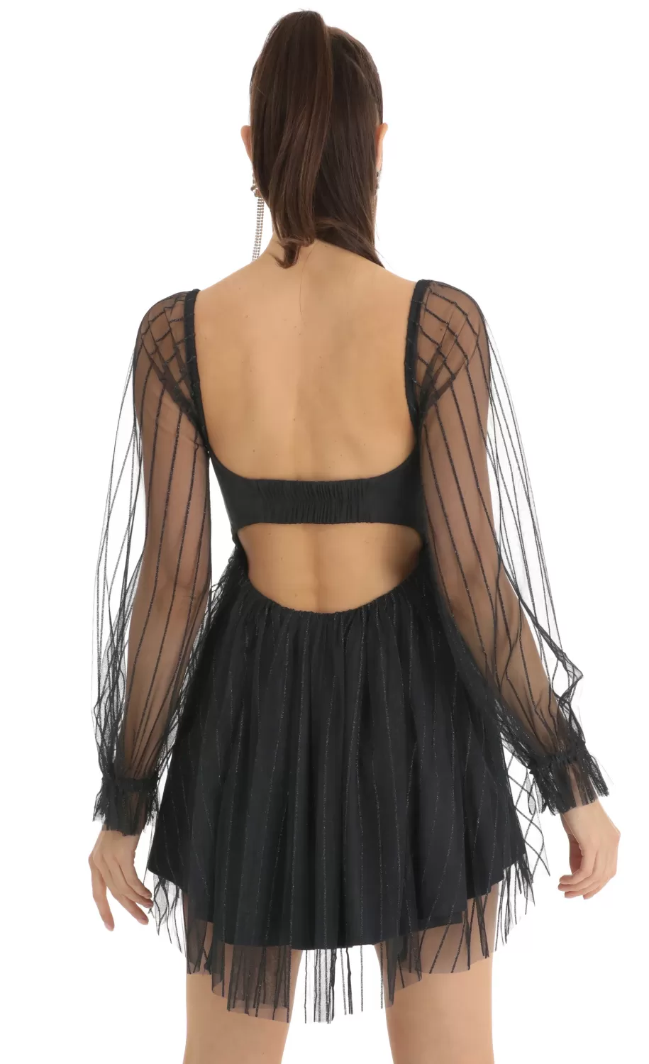 Corset Long Sleeve Striped Dress In Navy^LUCY IN THE SKY Online