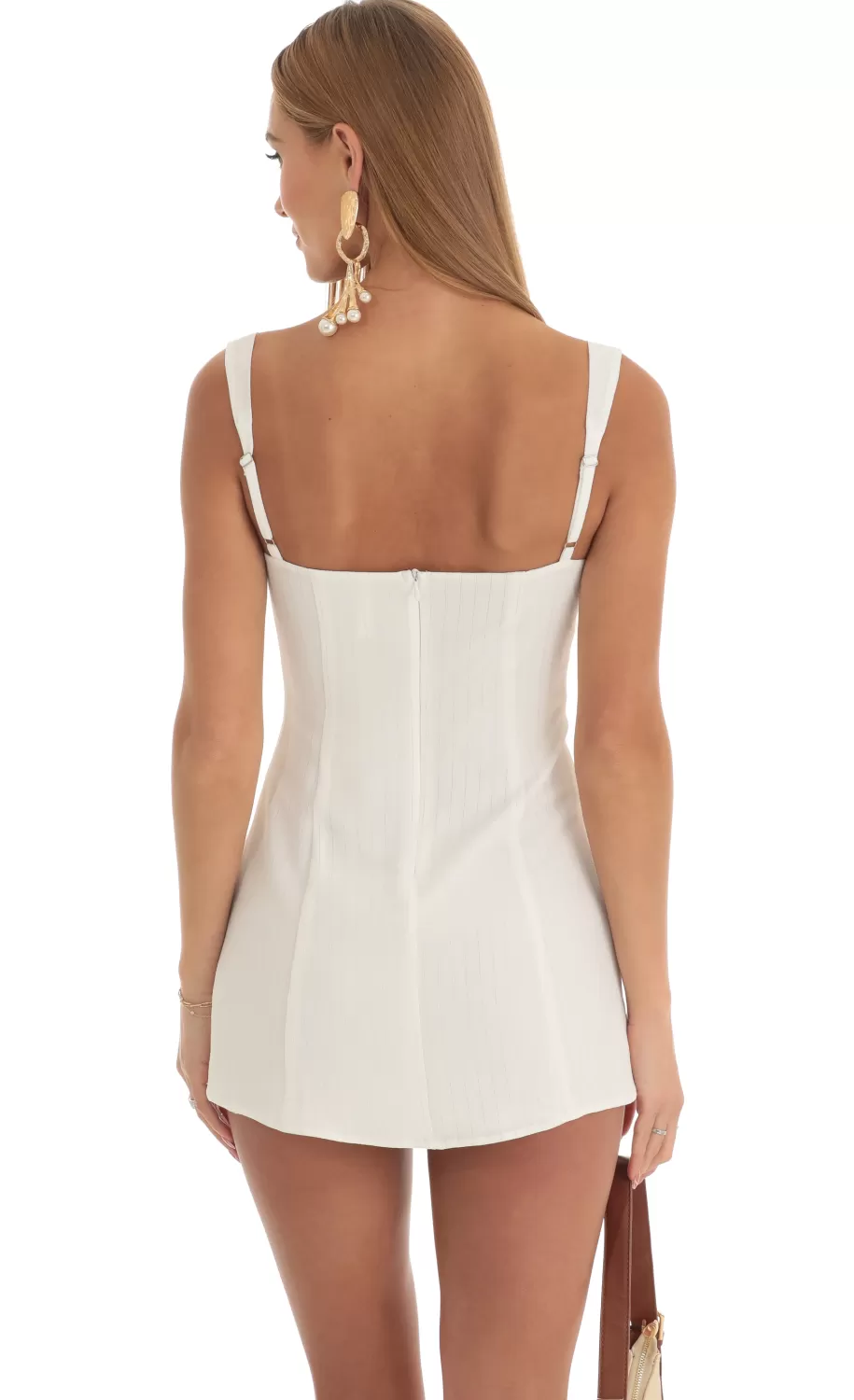 Laced Striped Dress In White^LUCY IN THE SKY Hot