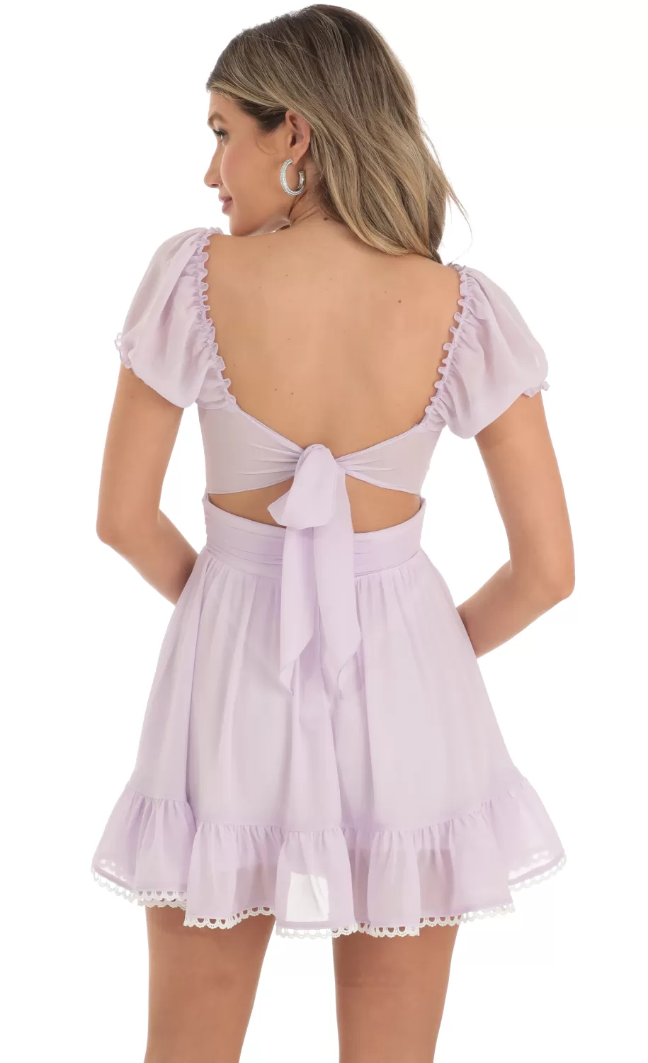 Puff Sleeve Dress In Purple^LUCY IN THE SKY Store