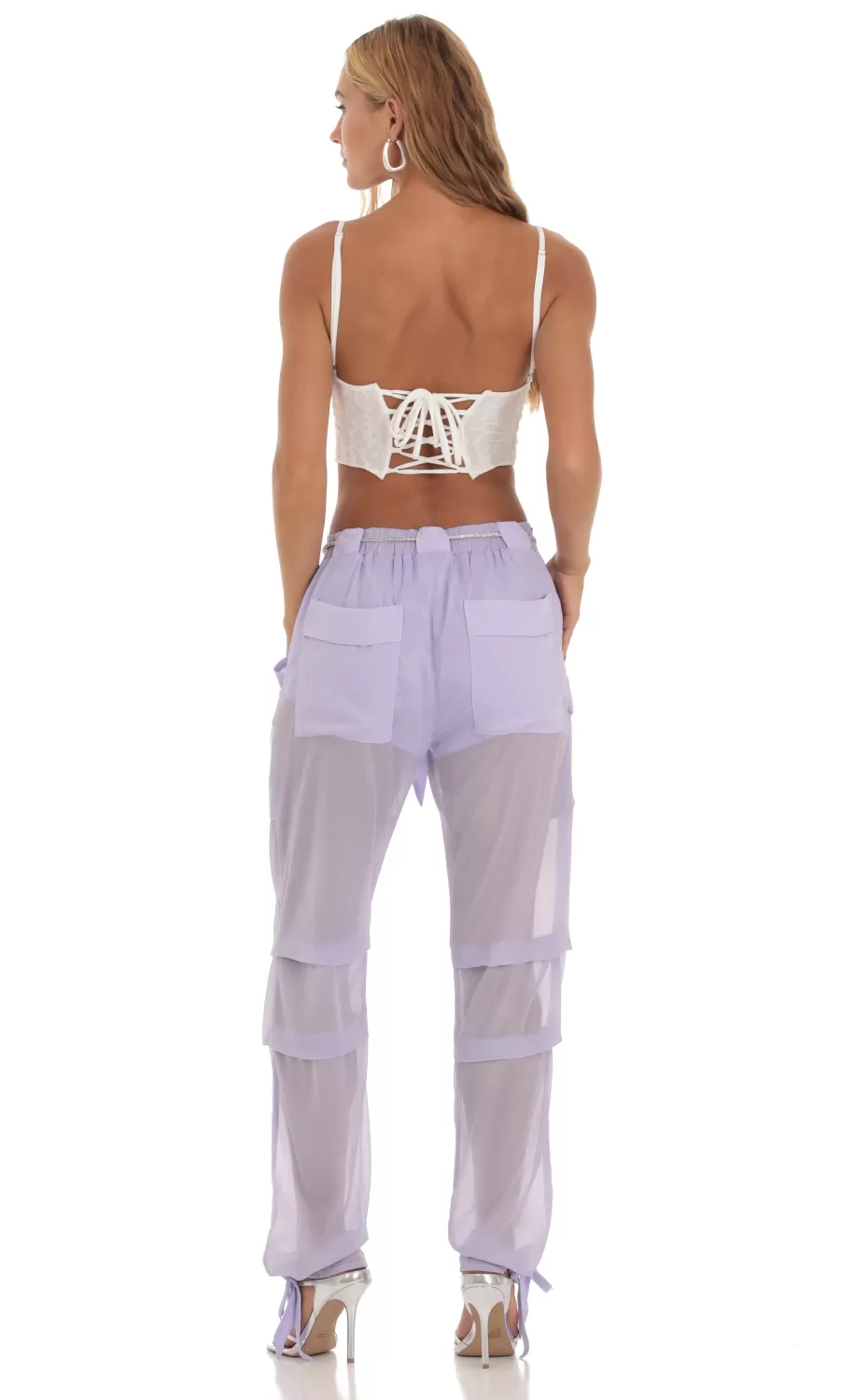 Rhinestone Pants In Lilac^LUCY IN THE SKY Outlet