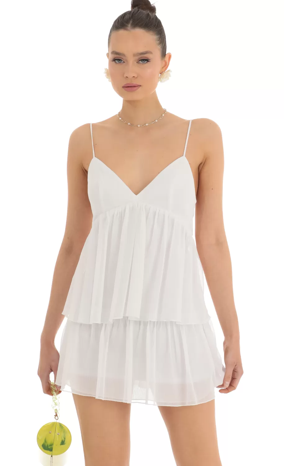 Ruffle Tiered Dress In White^LUCY IN THE SKY Shop