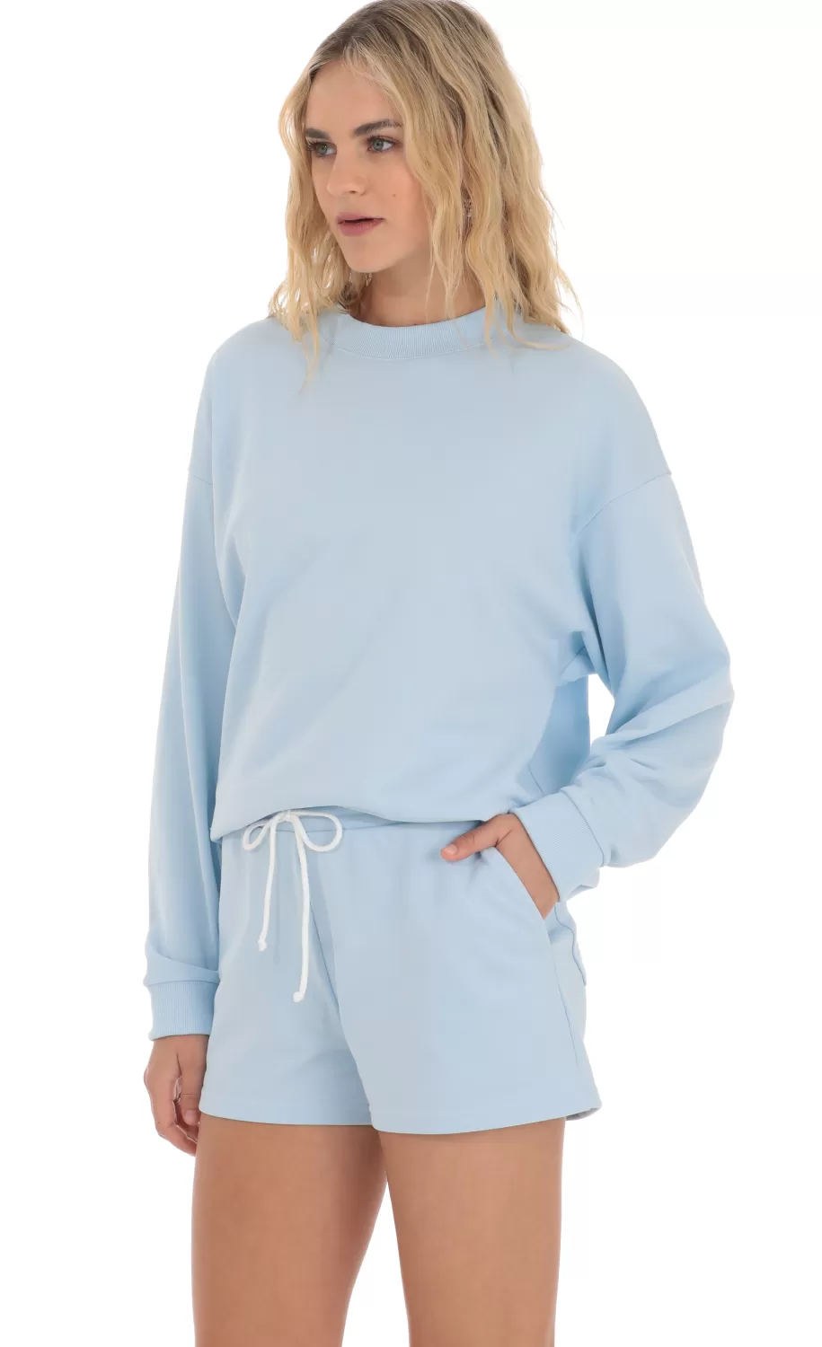 Sweat Shorts In Baby Blue^LUCY IN THE SKY Outlet